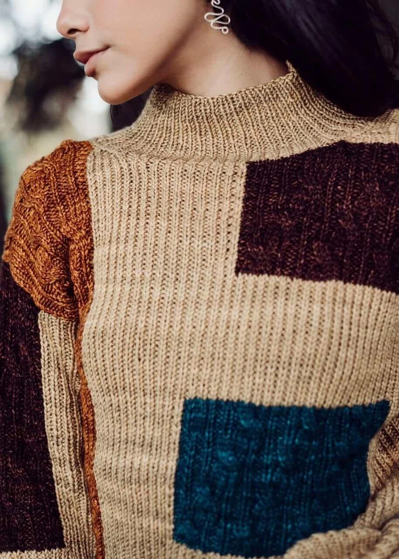 Iris - Pullover style patchwork - Knitting Pattern