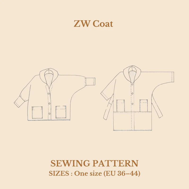 PATRON DE COUTURE PDF | Manteau ZW | Birgitta Helmersson | FORMAT A4 UNIQUEMENT