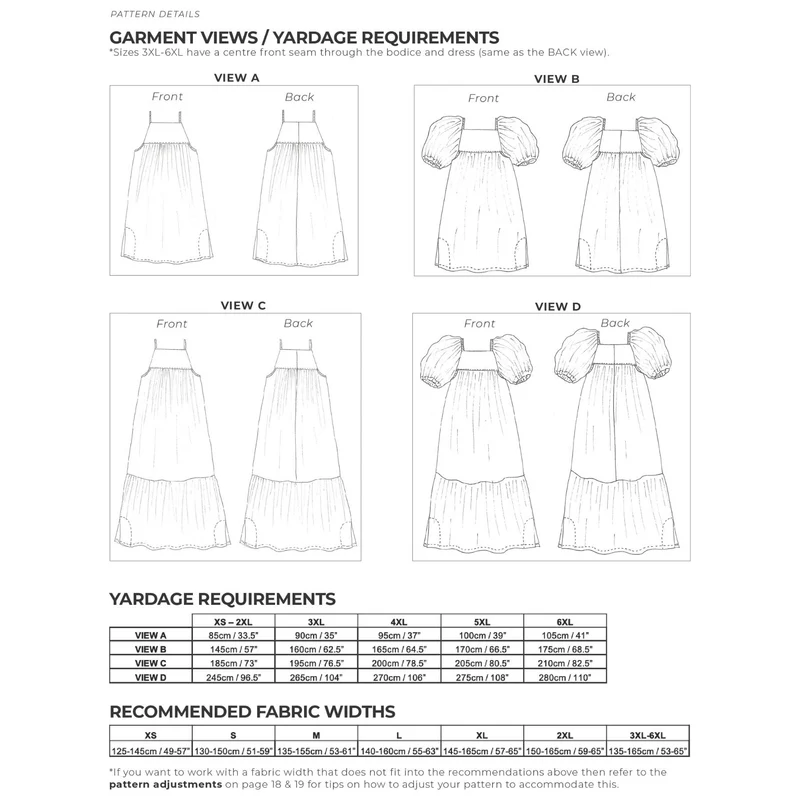 Patron de couture PDF | Robe à volants ZW | Birgitta Helmersson | Format A4 uniquement