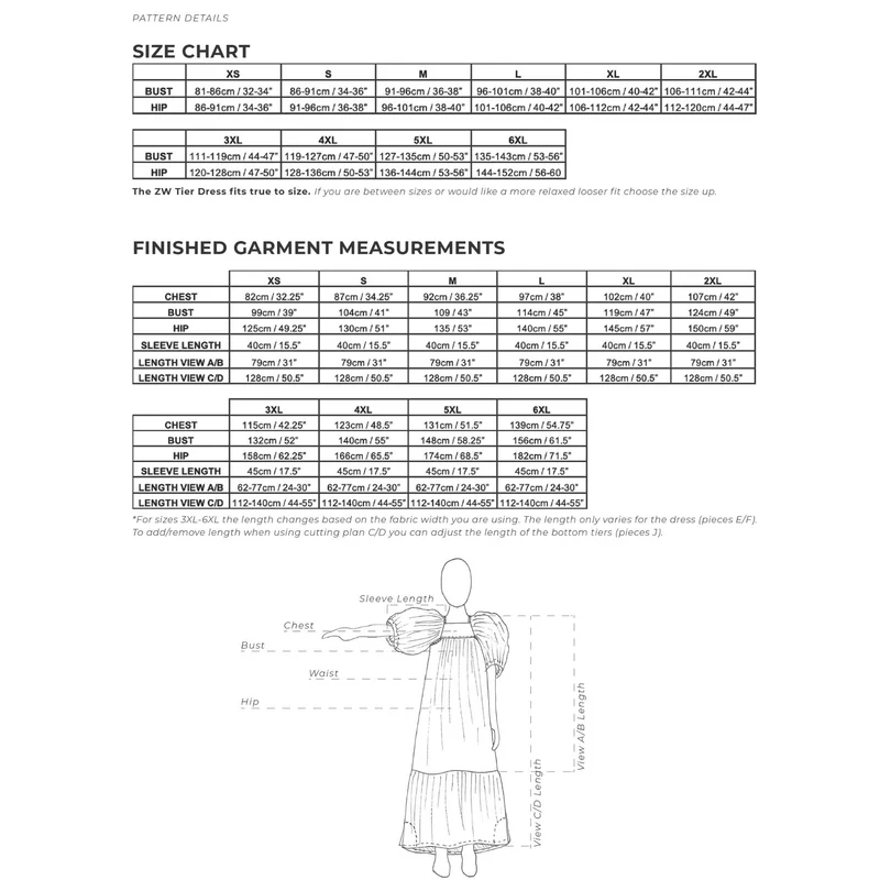 Patron de couture PDF | Robe à volants ZW | Birgitta Helmersson | Format A4 uniquement