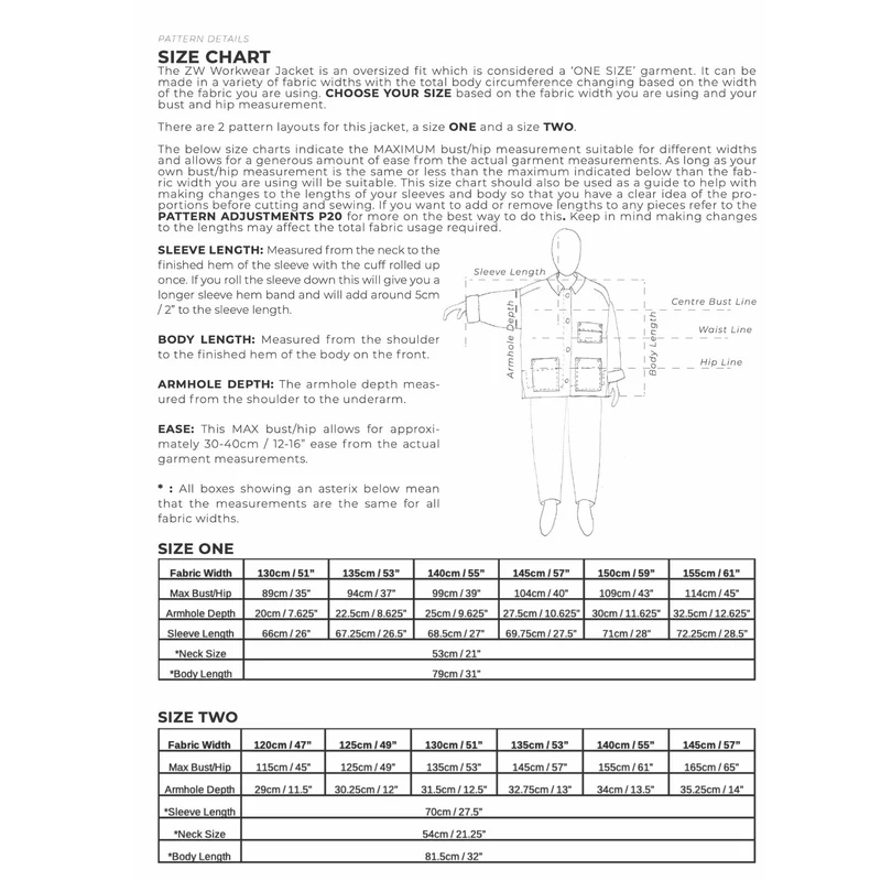 PATRON DE COUTURE PDF | Veste Workwear ZW | Birgitta Helmersson | FORMAT A4 UNIQUEMENT