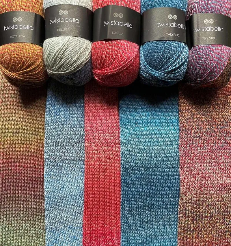 Gradient yarn Twistabella - Ombre colored stripes