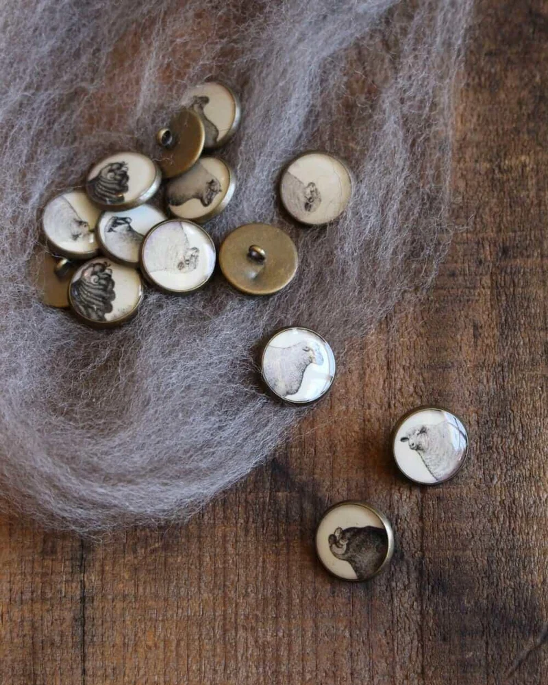 Resin Sheep Buttons / Set of 4