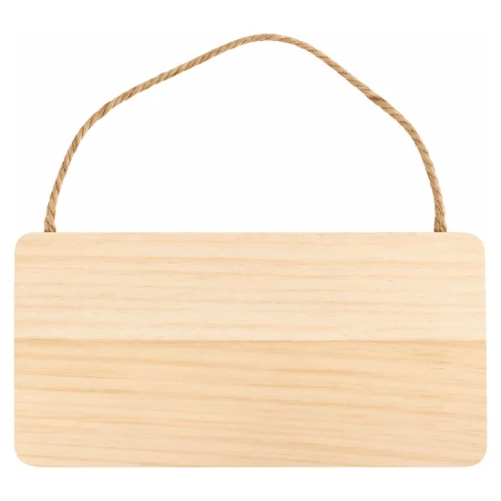 Wooden Plaque with Jute Rope 8,5" x 4,3" x0,3"