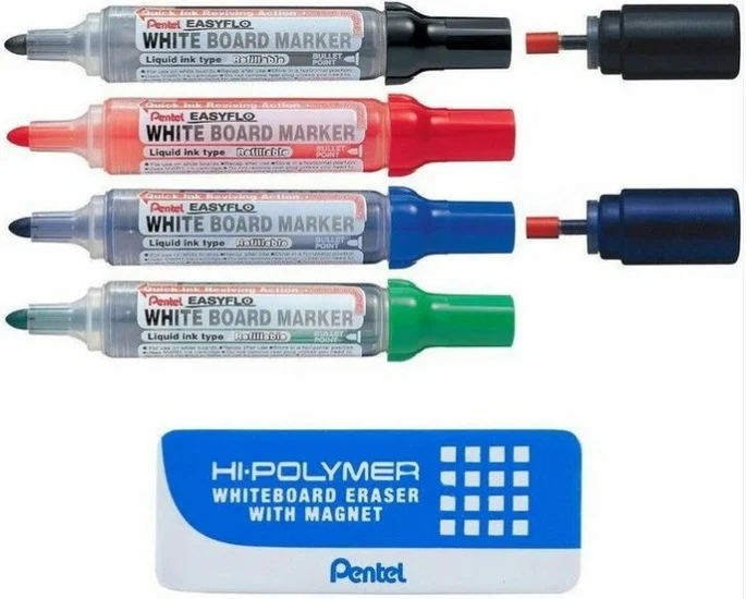 Set of White Board marker MW50 and Whiteboard Eraser 7pcs