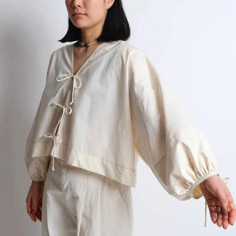 PATRON DE COUTURE PDF | Ajout nœud à nouer pour chemise courte zéro déchet | Birgitta Helmersson | A4 SEULEMENT