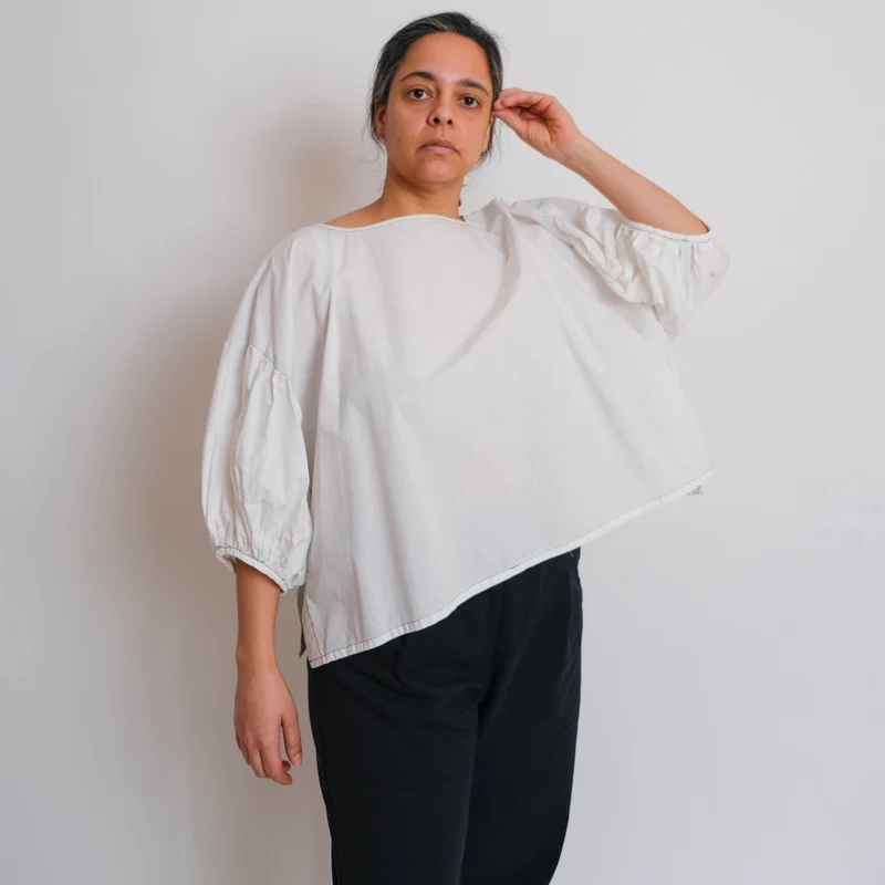 PATRON DE COUTURE PDF | Haut à manches à volants zéro déchet | Birgitta Helmersson | A4 SEULEMENT