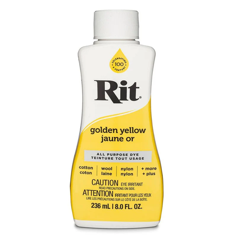 RIT All Purpose | Teinture liquide tout usage | Jaune Or | 236 ml (8 oz)