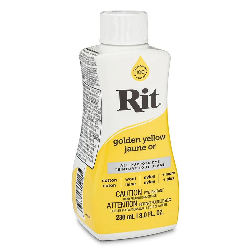 RIT All Purpose | Teinture liquide tout usage | Jaune Or | 236 ml (8 oz)