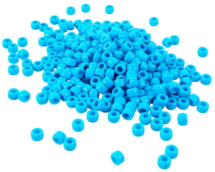 Pack of 300 Blue Pony Beads 9mm