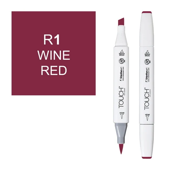 Touch Brush Marker Wine Red