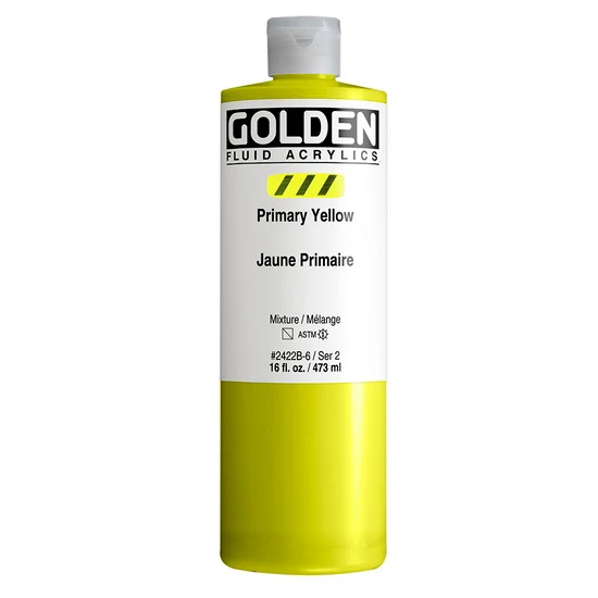 Acrylic fluid - 16 oz primary yellow s2