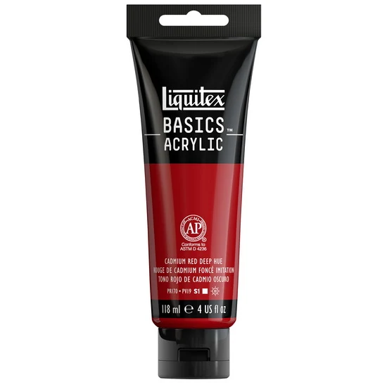 Basics acrylic - 4oz - cadmium red deep hue
