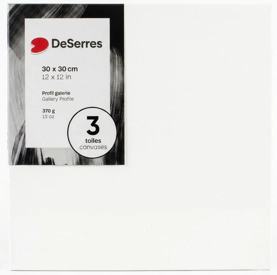 3-Pk gallery canvases 12x12 in 370g/13oz