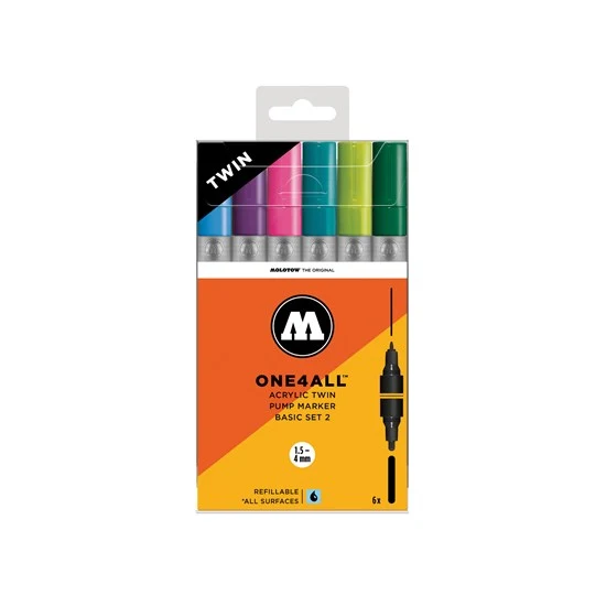 Set of 6 One4all Double Markers Basics No. 2