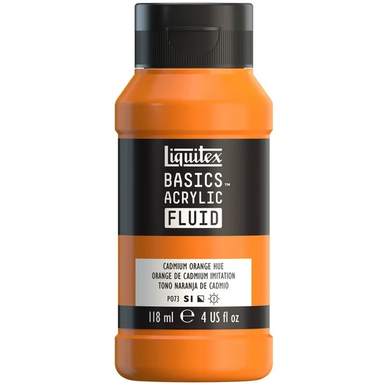 Basics fluid acrylic - 4oz - cadmium orange hue