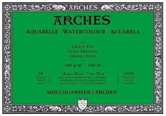Watercolor pad - 100% cotton - 140lb - cp - 7x10in (20s)