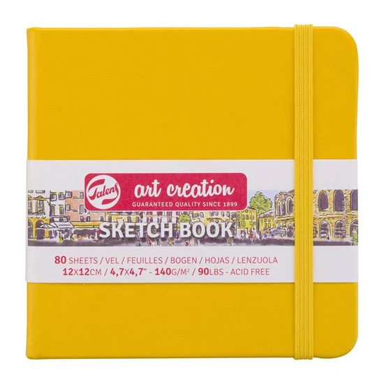 Art Creation Golden Yellow Sketchbook - 12X12cm