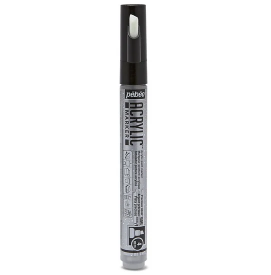 Acrylic marker - decomarker - chisel 4mm - precious silver