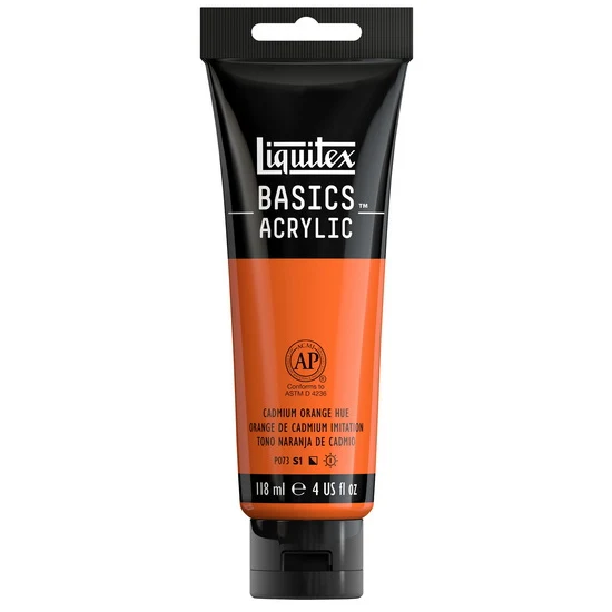 Basics acrylic - 4oz - cadmium orange hue