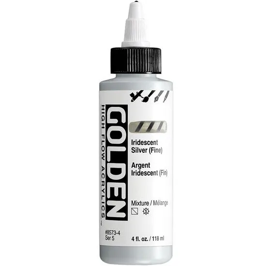 Acrylic high flow - 4 oz iridescent silver fine s5