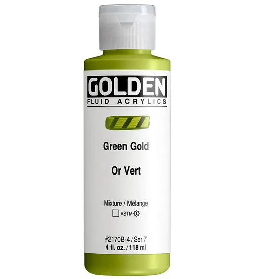 Acrylic fluid - 4 oz green gold s7