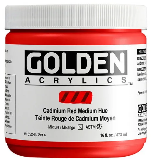 Acrylic heavy body - 16 oz cadmium red medium hue s4
