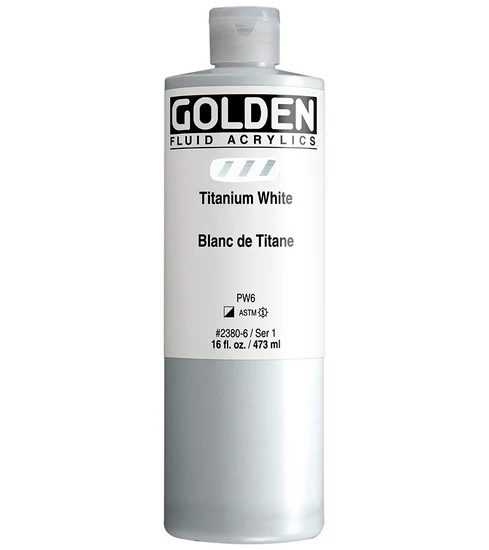 Acrylic fluid - 16 oz titanium white s1