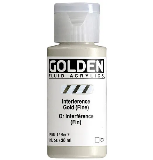 Acrylic fluid - 1 oz fine interference gold s7