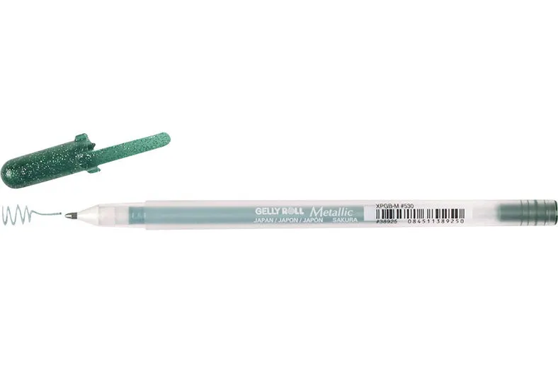 Gel pen gelly roll 0.4mm metallic dark green