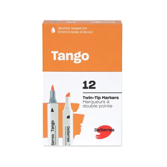 12-Pack Tango Double-Tip Markers Set, Assorted Colours - Chisel