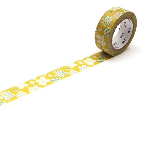 Washi Tape White Flowers - 15mm X 7m
