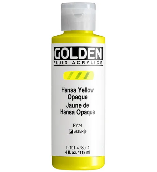 Acrylic fluid - 4 oz hansa opaque yellow s4