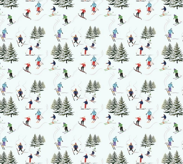 Wrapping Paper Skiers
