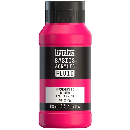 Basics fluid acrylic - 4oz - fluorescent pink