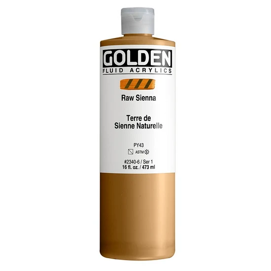 Acrylic fluid - 16 oz raw sienna s1