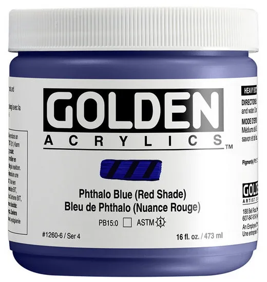 Acrylic heavy body - 16 oz phthalo blue red shade s4