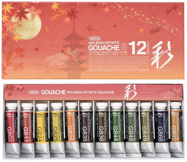 Set of 12 Gouache Set Irodori Autumn - 15ml