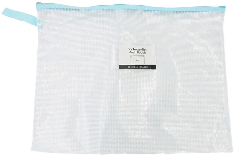 Mesh Zipper Pouch Blue -11x17"