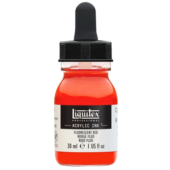 Acrylic Ink Fluorescent Red- 30ml