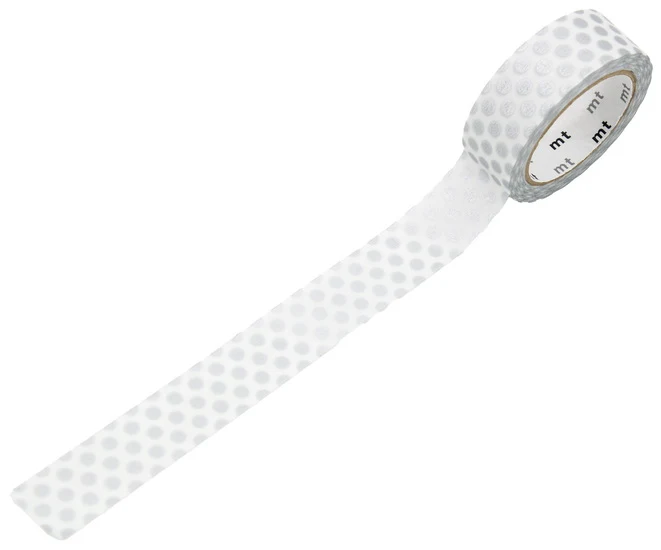 Washi Tape Dot Silver - 15mmx7m