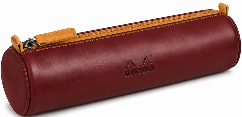 Round Pencil Case - BURGUNDY