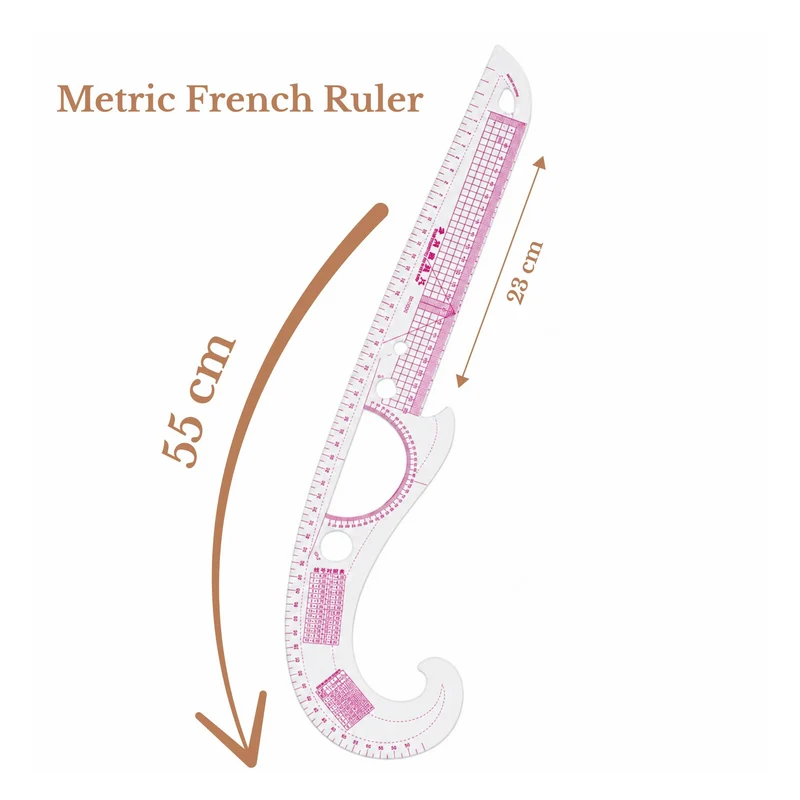 Règle courbe française métrique | Règle de patronage 55 cm