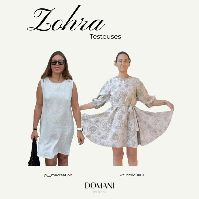 PATRON DE COUTURE PDF | Robe Zohra | Domani | BILINGUE (FR / EN)
