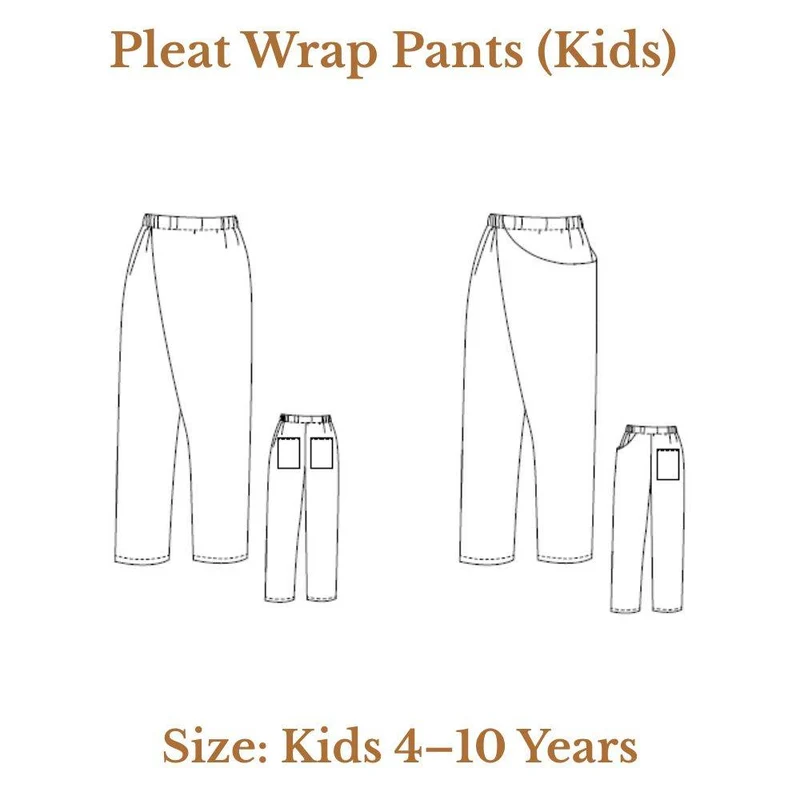 PATRON DE COUTURE PDF | Pantalon portefeuille Pleat (Enfant) | Ready to Sew | TRILINGUE (FR / EN / ES)