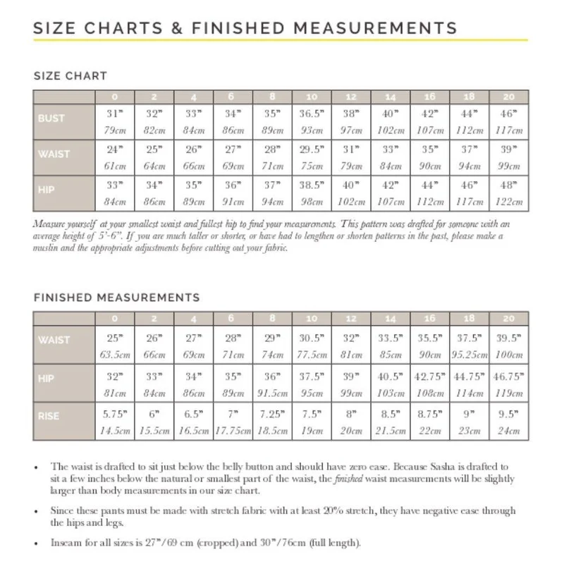 PATRON DE COUTURE PDF | Pantalon Sasha | Closet Core Patterns | BILINGUE (FR / EN)