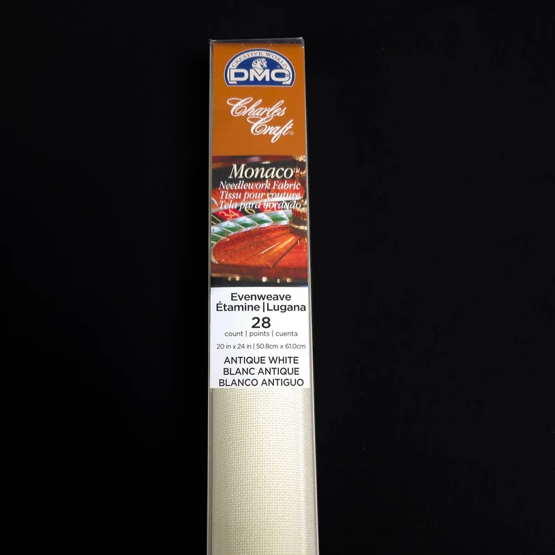 DMC Charles Craft Tissu Monaco Evenweave | 28 Count | Blanc antique | 50.8 × 61 cm