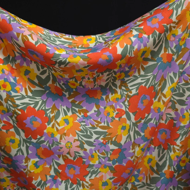 Tissu popeline 100 % Rayonne | Imprimé floral