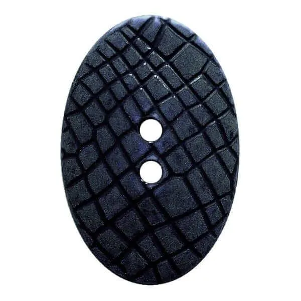 polyamide button oval-shaped "Vintage Look" with fine structure and 2 holes 10904