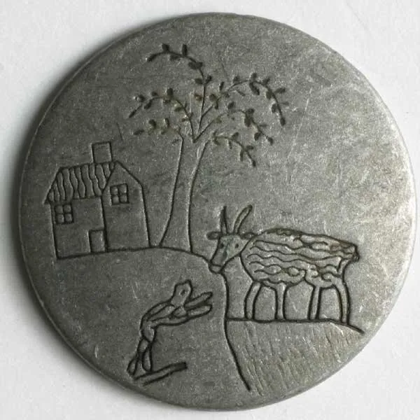 Full metal button antique tin 3148